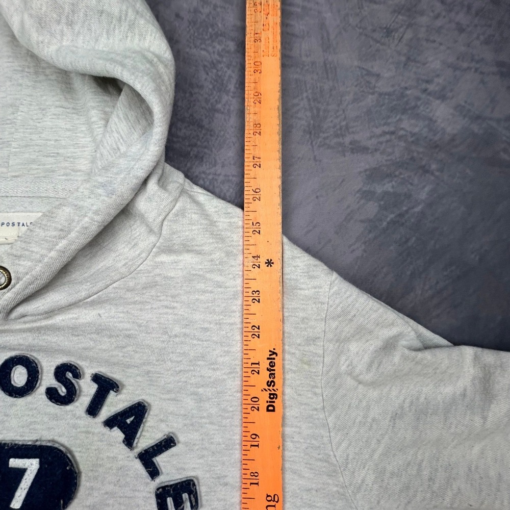 Vintage Aeropostale 87 New York Hoodie Mens Large Heather Gray Y2K Skater Boxy - Picture 5 of 7